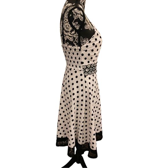 Fc Juniors Polka Dot Dress Formal PinUp Cutout Padded Holiday Wedding Sundress - Picture 4 of 11